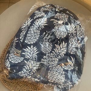 Navy and White Pineapple Backpack